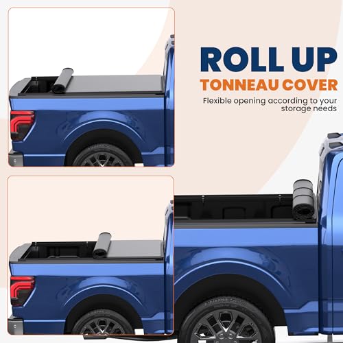 MOSTPLUS Roll-Up 8FT Long Truck Bed Tonneau Cover for 1999-2026 Ford F250/F350 /F450/F550