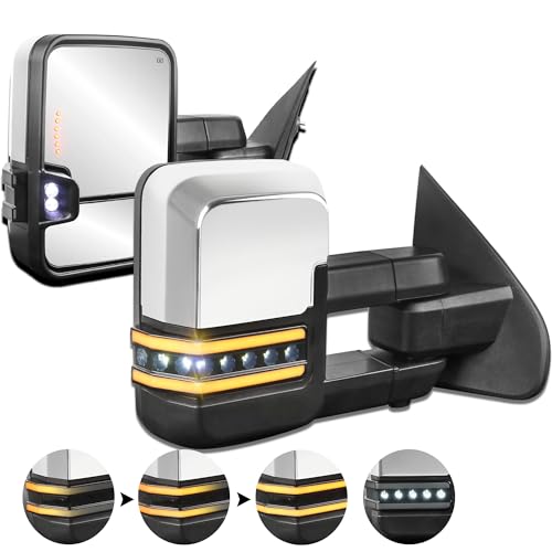 Chrome Tow Mirrors Power Fold For 2015-2019 Silverado GMC Sierra 2500HD 3500HD - Foto 8