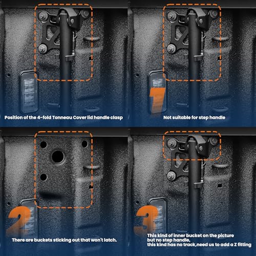 5.8FT Quad Hard Truck Bed Tonneau Cover Compatible for 2014-2018 Chevrolet Silverado GMC Sierra 1500 Fleetside Aluminum Bed (Utility Track System w/LED Light Strip)