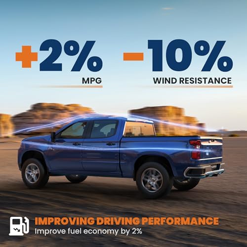 5.8FT Quad Hard Truck Bed Tonneau Cover Compatible for 2014-2018 Chevrolet Silverado GMC Sierra 1500 Fleetside Aluminum Bed (Utility Track System w/LED Light Strip)