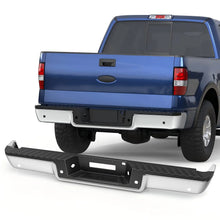 Load image into Gallery viewer, KUIPERAUTO Rear Step Bumper W/Step Pad Compatible for 2006 2007 2008 Ford F150 F-150 Pickup ‎FO1103142 With Parking Sensor Holes Steel Back Bumpers Assembly -Black
