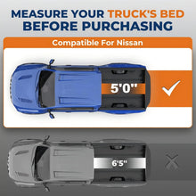 Load image into Gallery viewer, KUIPERAUTO 5FT Fiberglass Tri Hard Compatible for Nissan Frontier 2005-2025 Tonneau Cover Truck Bed Cover Fleetside Bed On Top 60Inch