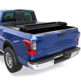 Soft Quad Fold Truck Bed Tonneau Cover Vinyl Compatible for 20162024 Nissan Titan Fleetside 67FT 78 4 Fold Bed On Top