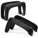 Smooth Pocket Rivet Fender Flares Compatible for 0713 Chevy Silverado 15000714 2500HD 3500HD 65ft 81ft Long Fleetside Bed Black Wheel Flare Front Rear 4PCS