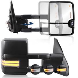 Power Heated Folding Side Mirror Pair For 96-99 Nissan Maxima / Infiniti I30 – Black, Paintable