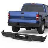 Rear Step Bumper WStep Pad Compatible for 2006 2007 2008 Ford F150 F150 Pickup FO1103141 WParking Sensor Holes Steel Back Bumpers Assembly Black