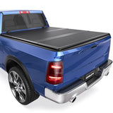 Fiberglass Tri Hard Tonneau Cover Fleetside Compatible with 2002-2025 Dodge Ram 1500 Classic New Body Ram 2500 3500 w/o Ram Box 6.5 FT Bed On Top 76.3 inch Truck Bed Cover