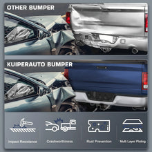 Load image into Gallery viewer, KUIPERAUTO Rear Step Bumper W/Step Pad Compatible for 2006 2007 2008 Ford F150 F-150 Pickup ‎FO1103142 With Parking Sensor Holes Steel Back Bumpers Assembly -Black