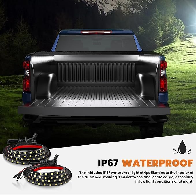 Hard 3-Fold Tonneau Cover For 2014-2025 Toyota Tundra 5.5ft Bed - Waterproof, Aluminum, W/ LED Light