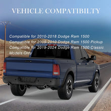 Load image into Gallery viewer, KUIPERAUTO Black Steel Rear Step Bumper Pad splitter bar Compatible with 2009-2010 Dodge Ram 1500 pickup / 2010-2018 Ram 1500/19-24 Ram 1500 Classic W/Parking Sensor &amp; Dual Exhaust Holes,CH1103124