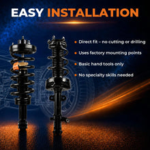 Load image into Gallery viewer, KUIPERAUTO 171292 Rear Complete Strut Assemblies Compatible for 1996-2000 Honda Civic Compatible for 1997-2000 Acura EL Shock Absorbers w/Coil Spring(Set of 2)