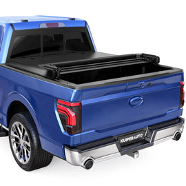 Quad 4-Fold 6.5 FT Soft Folding Truck Bed Tonneau Cover Compatible with 2015-2026 Ford F150 F-150 Bed Fourth Fold Styleside Truck Bed Cover 78inch