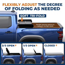 Load image into Gallery viewer, KUIPERAUTO 6FT Soft 3-Folding Tonneau Cover Compatible for Nissan Frontier 2005-2026 Fleetside Truck Bed Cover Waterproof On Top Tri Fold 72Inch