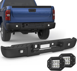 Rear Step Bumper Assembly For Chevy Silverado/GMC Sierra 1500 2500 Steel Complete Back Bumpers