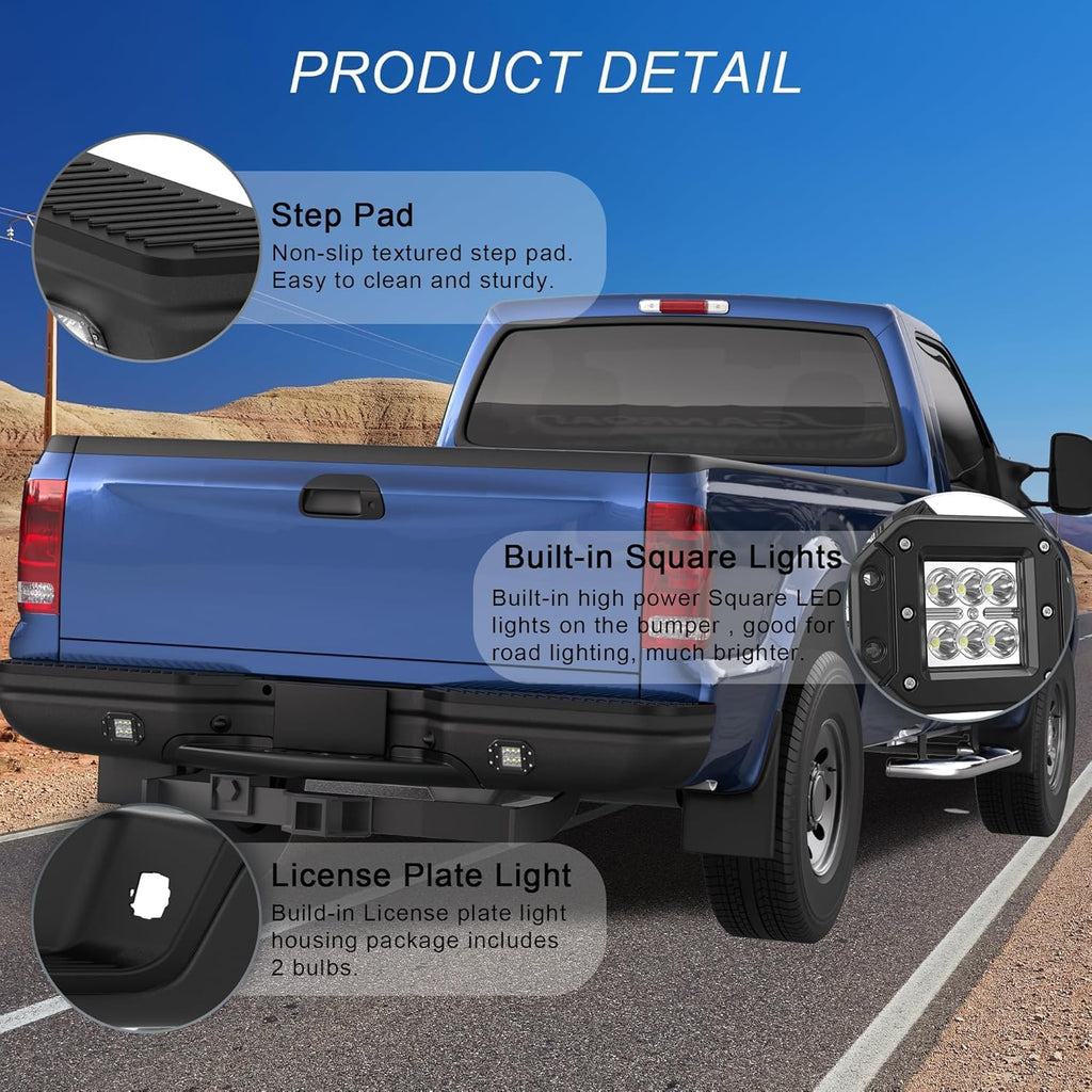 Rear Step Bumper Assembly For Chevy Silverado/GMC Sierra 1500 2500 Steel Complete Back Bumpers