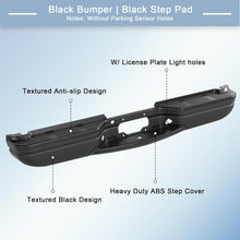 Load image into Gallery viewer, Black Rear Step Bumper Assembly Compatible for 1999-2007 Ford F250 F350 F-250 SUPER DUTY Pickup ‎FO1101121 WITHOUT Parking Sensor Holes Steel Complete Back Bumpers