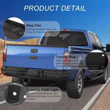 Load image into Gallery viewer, Black Rear Step Bumper Assembly Compatible for 1999-2007 Ford F250 F350 F-250 SUPER DUTY Pickup ‎FO1101121 WITHOUT Parking Sensor Holes Steel Complete Back Bumpers