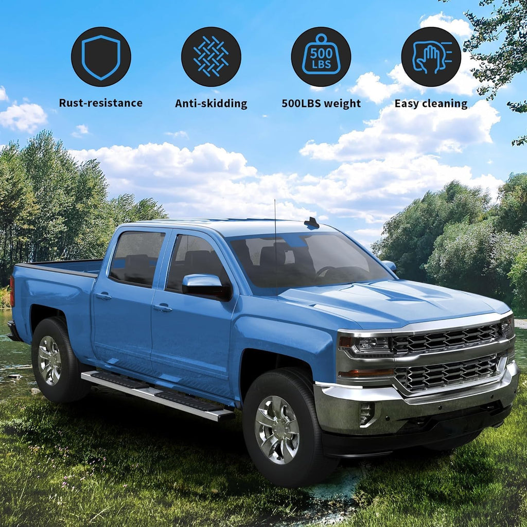 6 inches Running Boards For 2015-2024 Ford F150 Super Crew Cab, 2017-2022 Ford F250 F350 Super Duty Crew Cab Side Steps Nerf Bars