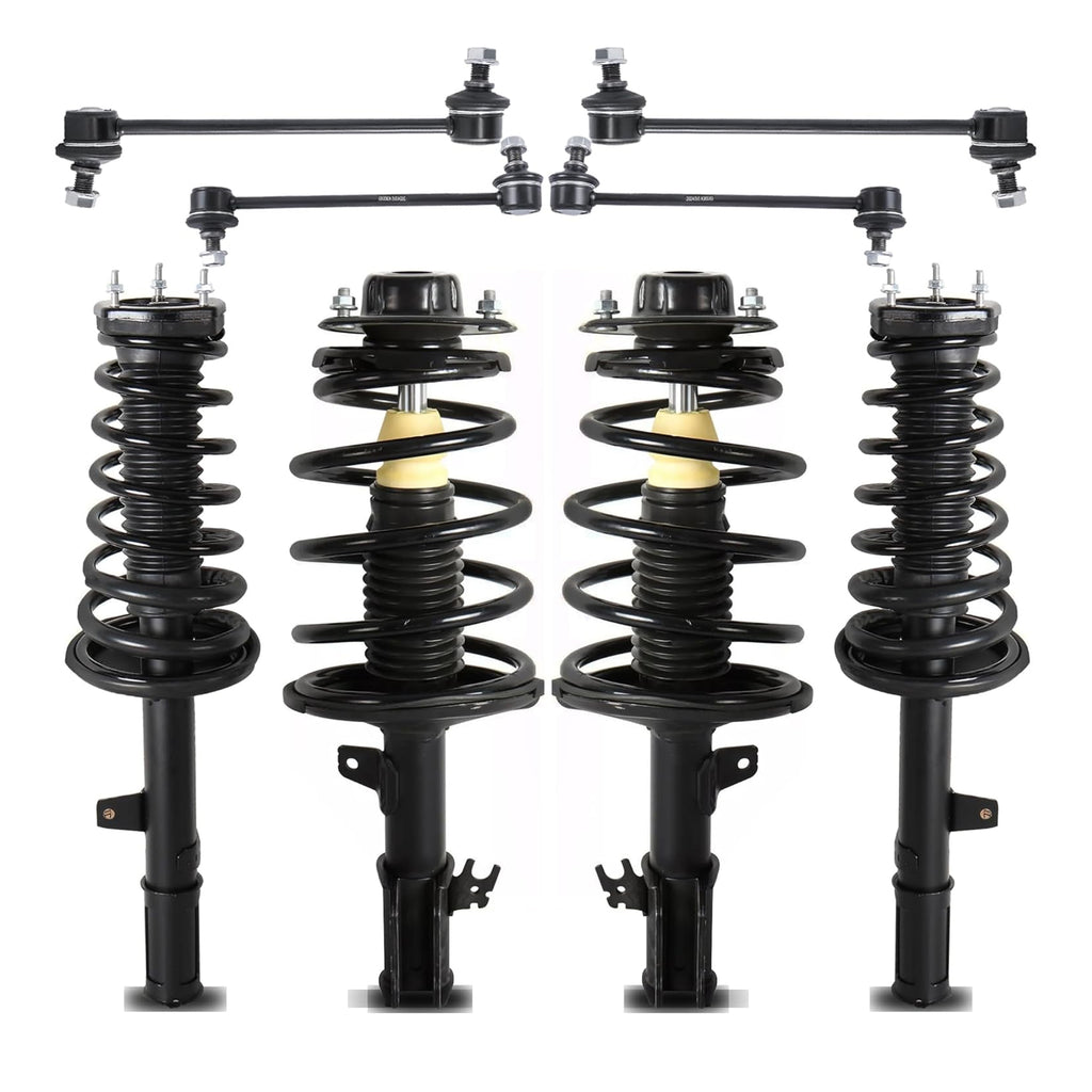 Front and Rear Struts Assembly & Sway Bar Links Compatible for 1997-2001 Toyota Camry 2.2L 1999-2003 Toyota Solara 2.2L 2.4L 8PCS w/Coil Spring Sway Bar Links
