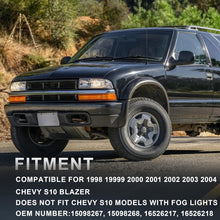 Load image into Gallery viewer, Pair Headlights Assembly For 1998-2004 Chevy Blazer S10 Pickup SUV w/Bumper Lights Chrome Housing Clear Lens Amber Reflector