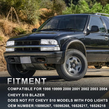 Load image into Gallery viewer, Headlights Assembly For 1998 1999 2000 2001 2002 2003 2004 Chevy Blazer S10 Pickup SUV w/Bumper Lights Chrome Housing Clear Reflector Passenger and Driver Side