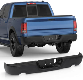 Black Rear Bumper Assembly For 2009-2018 Dodge Ram 1500/2019-2023 Ram 1500 Classic w/Dual Exhaust Holes w/o Sensor Holes CH1103123