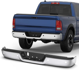 Chrome Rear Bumper Assembly For 2010-2018 Dodge Ram 1500 2500 3500/2019-2023 Ram 1500 Classic w/o Dual Exhaust w/Sensor Holes CH1103122