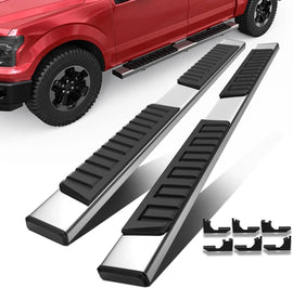 6 Inches Chrome Running Boards Side Steps For 2005-2024 Toyota Tacoma Double Cab